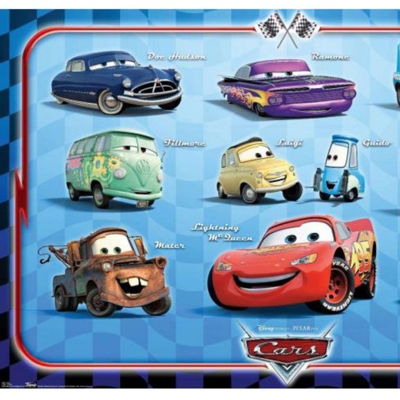*SOLD* Disney Pixar Cars Grid Chart Movie Poster - Picture 2 of 5